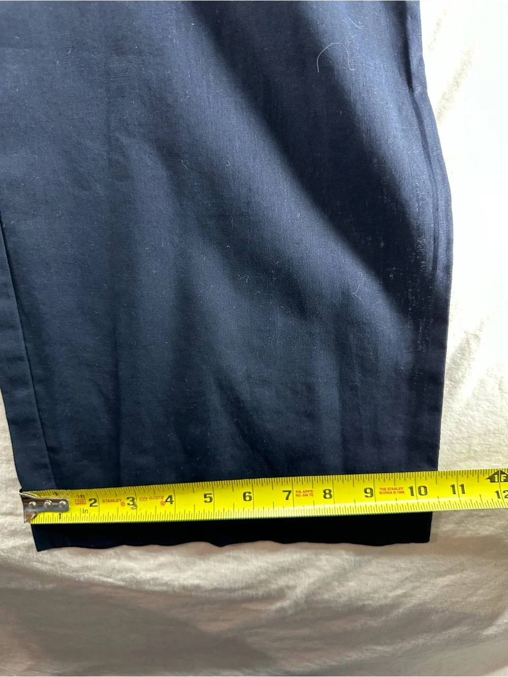 Zara Navy Blue Linen Jumpsuit S Wide Leg V-Neck Tie Back Short Sleeve‎ Rustic